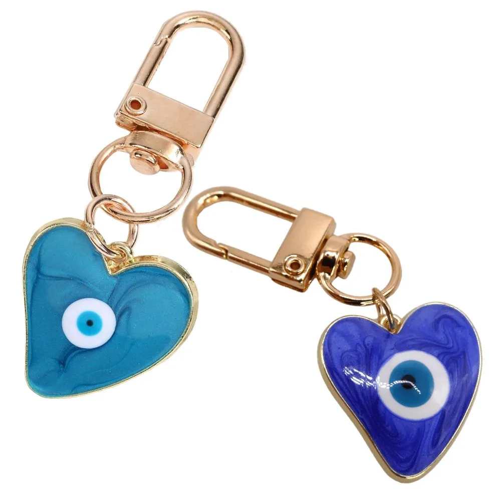 Fashion Accessory Assorted Irregular Evil Eye Jewellery Pendants Set of 2 - Blue