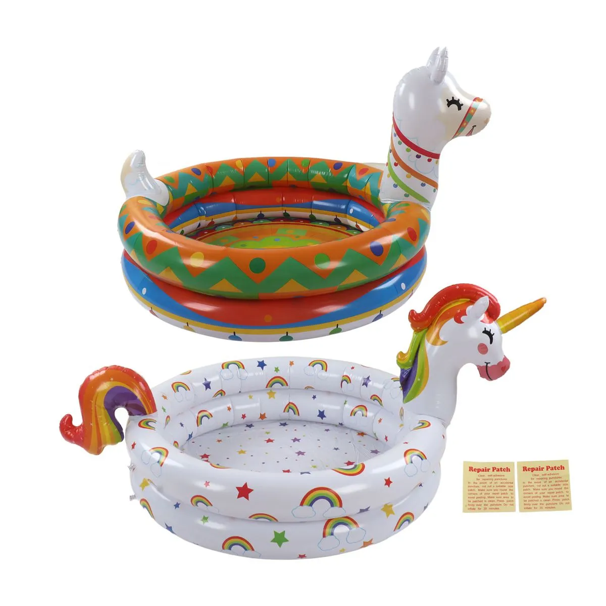 2Pieces Kids Inflatable Pool Portable Animal Design Swim Pool