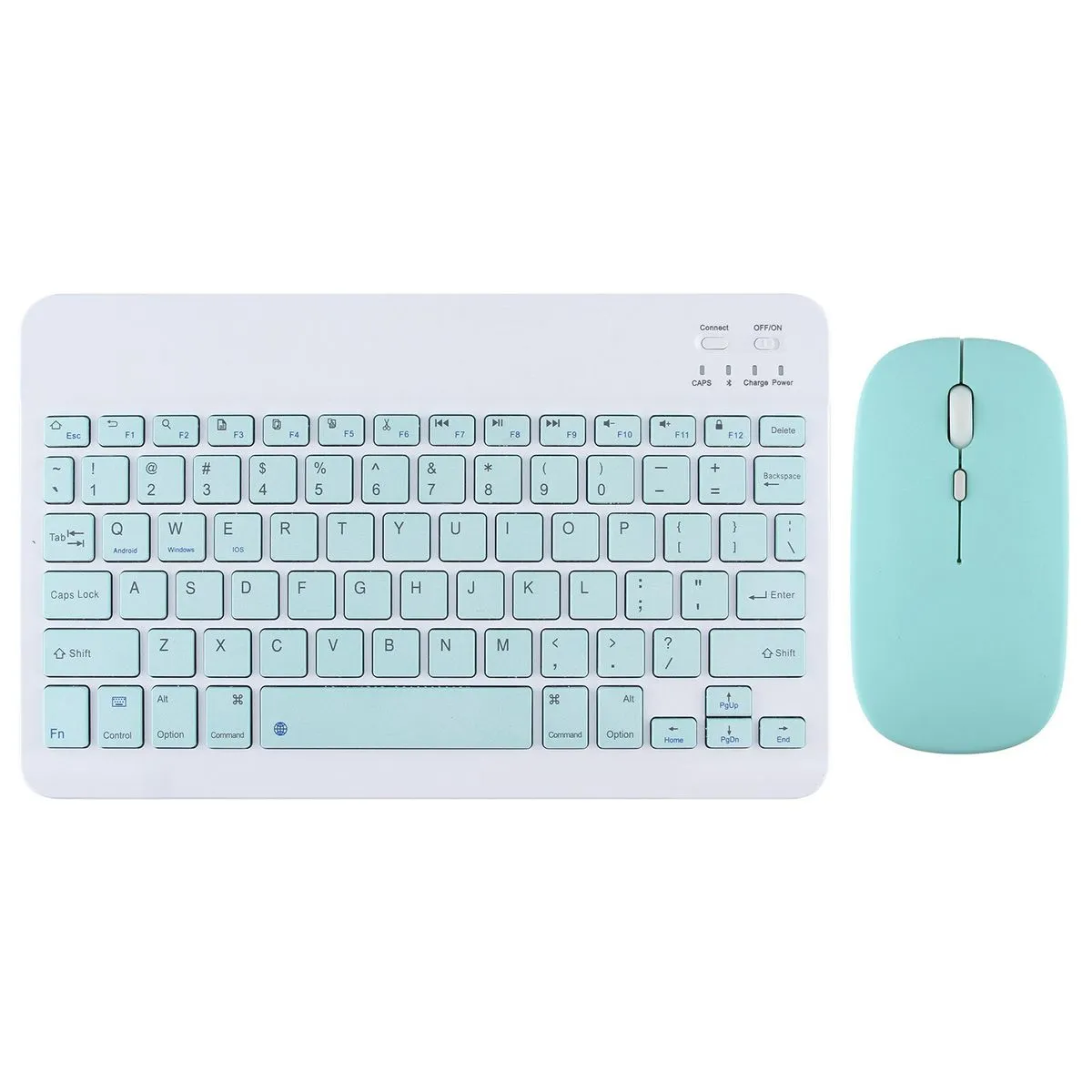 Wireless Bluetooth Keyboard Mouse Combo for Tablet or Smartphone - Light Green