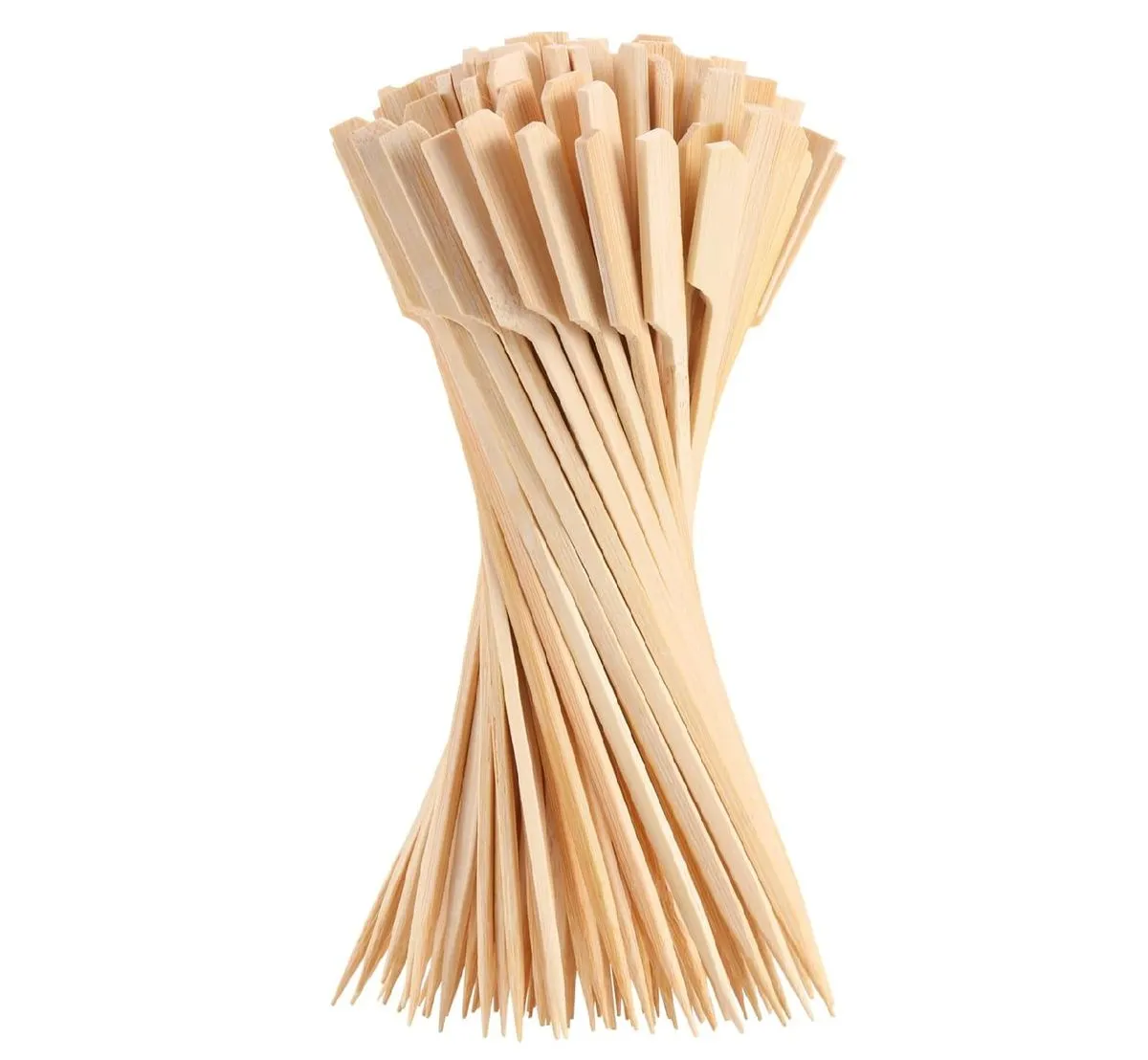 100 Pieces Bamboo Skewers for Appetizer, 7 Inch for Sausage, Barbecue Snack