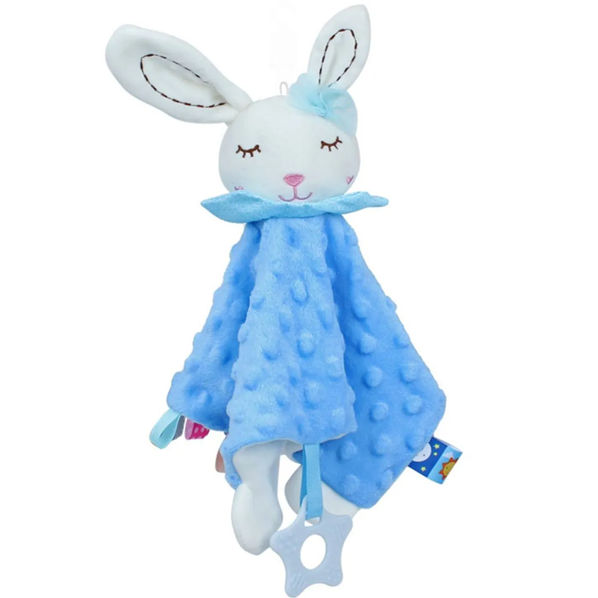 Cuddly Baby Security Blanket with Cute Animal-Shaped Dolls - rabbit