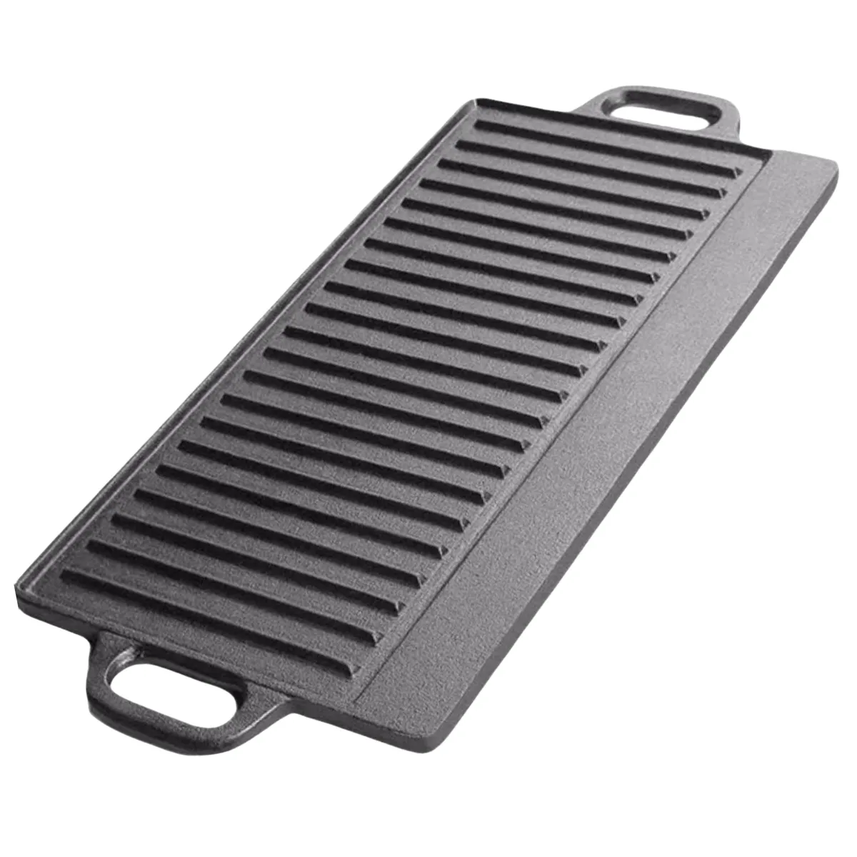 Cast Iron Reversible Rectangular Griddle Pan for Gas Hobs & Barbecues