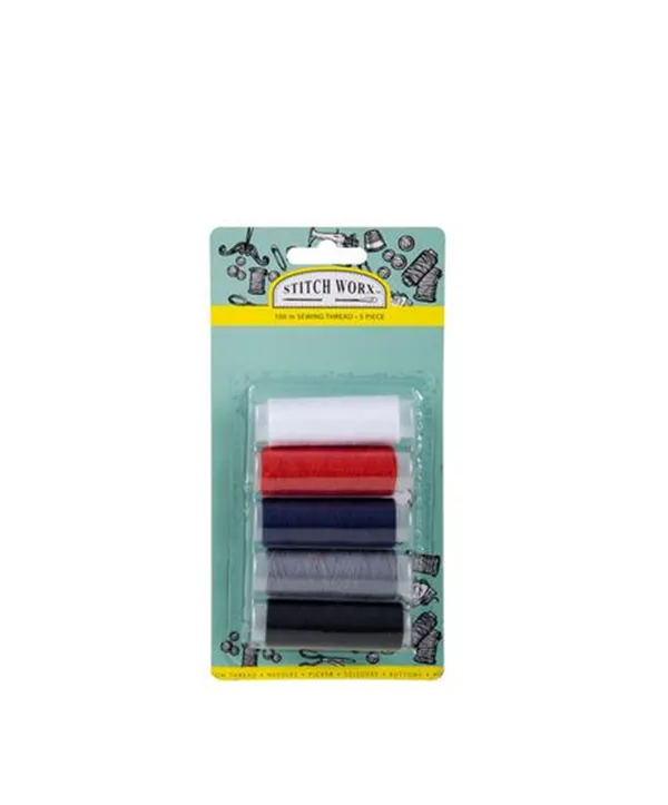 Stitch Worx - 5 Colour Sewing Thread Kit x 3