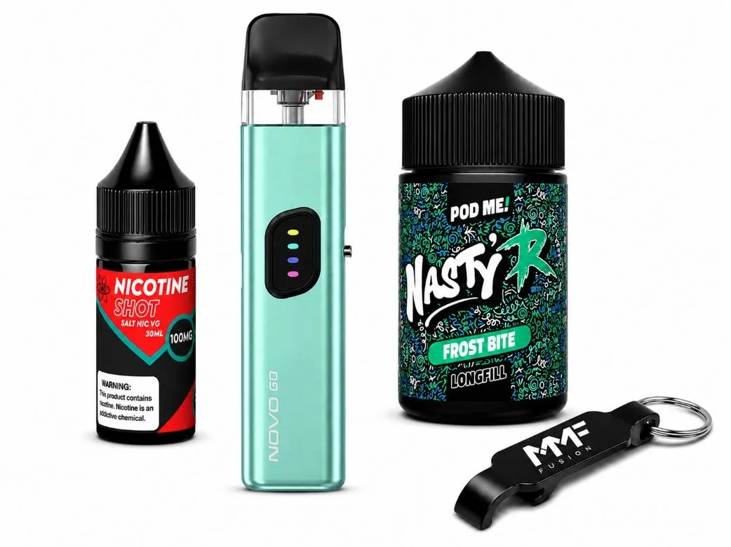 Smok Novo Go MMF Pod Kit Combo - 60ml NastyR Frost Bite 50MG (Green Device)