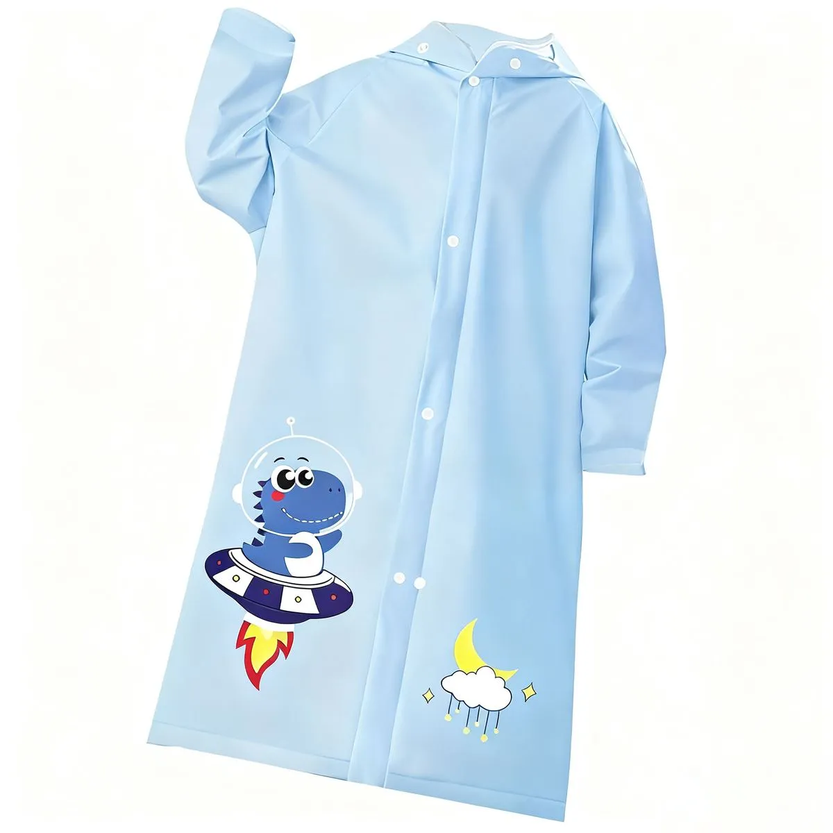 Kids Rain Coat Full Body Rainproof Waterproof Rain With Backpack Cover-2XL - Blue