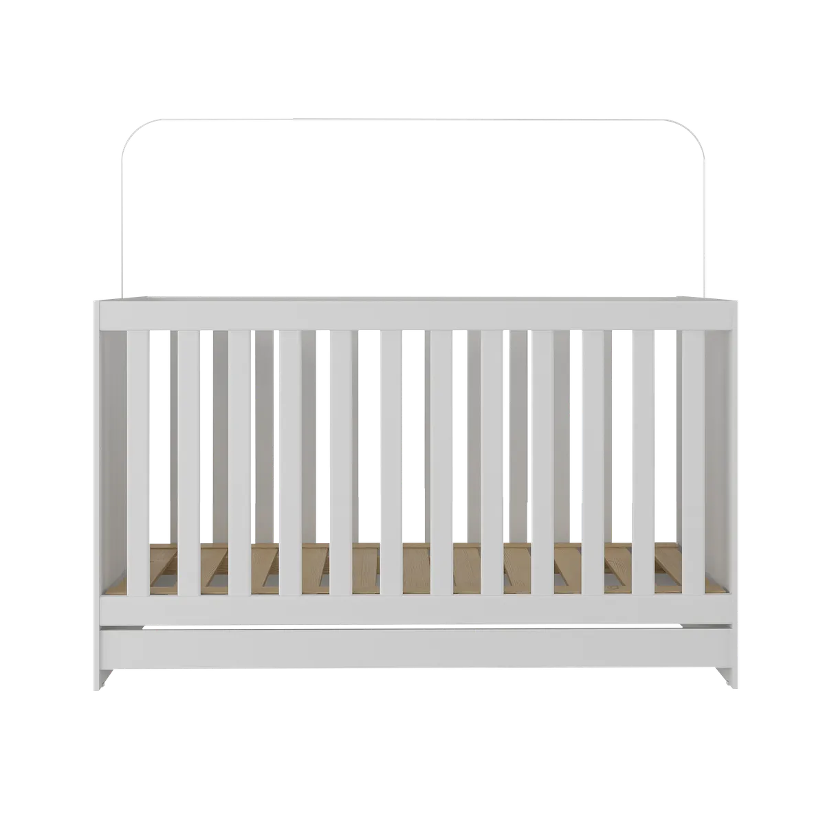 Convertible Baby Cot Bed 3-in-1 - Infant to Toddler Bed Frame - White