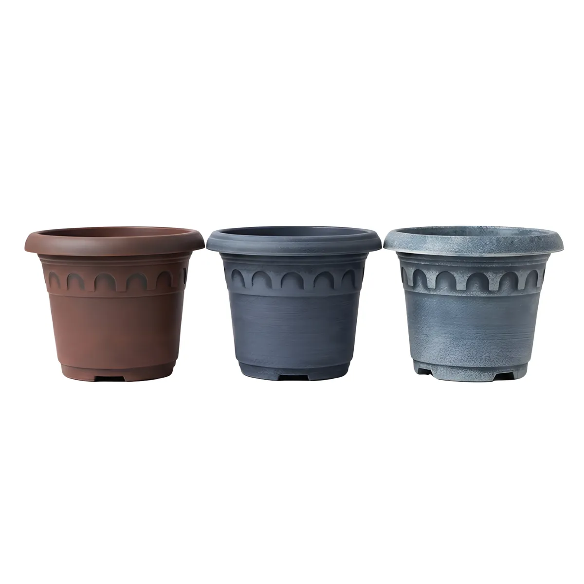 3-piece Mixed Colour Planters 28X24cm Indoor/Outdoor Pots