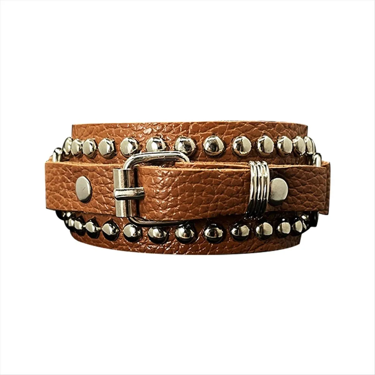 Unisex Punk Rocker Bracelet Gothic Leather Cuff For Cosplay Fashion-C