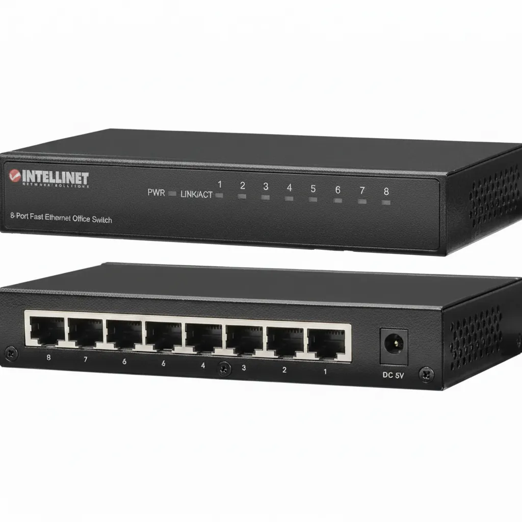 Intellinet 8 Port Fast Ethernet Switch for Office Networking - 2 Pack