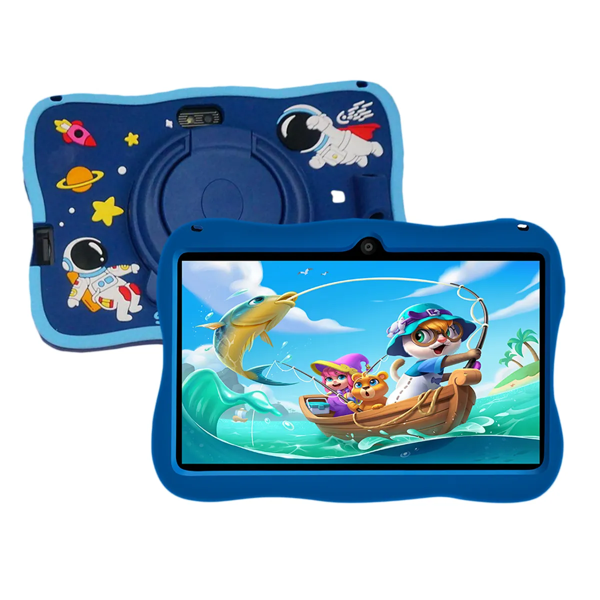 8 Inch Kids Tablet Android 8.1 - 4GB+64GB, Quad-Core, Shockproof Case - Blue