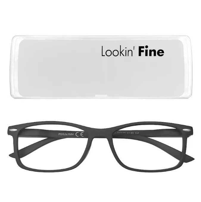 Lookin' Fine - Square Black Reading Glasses