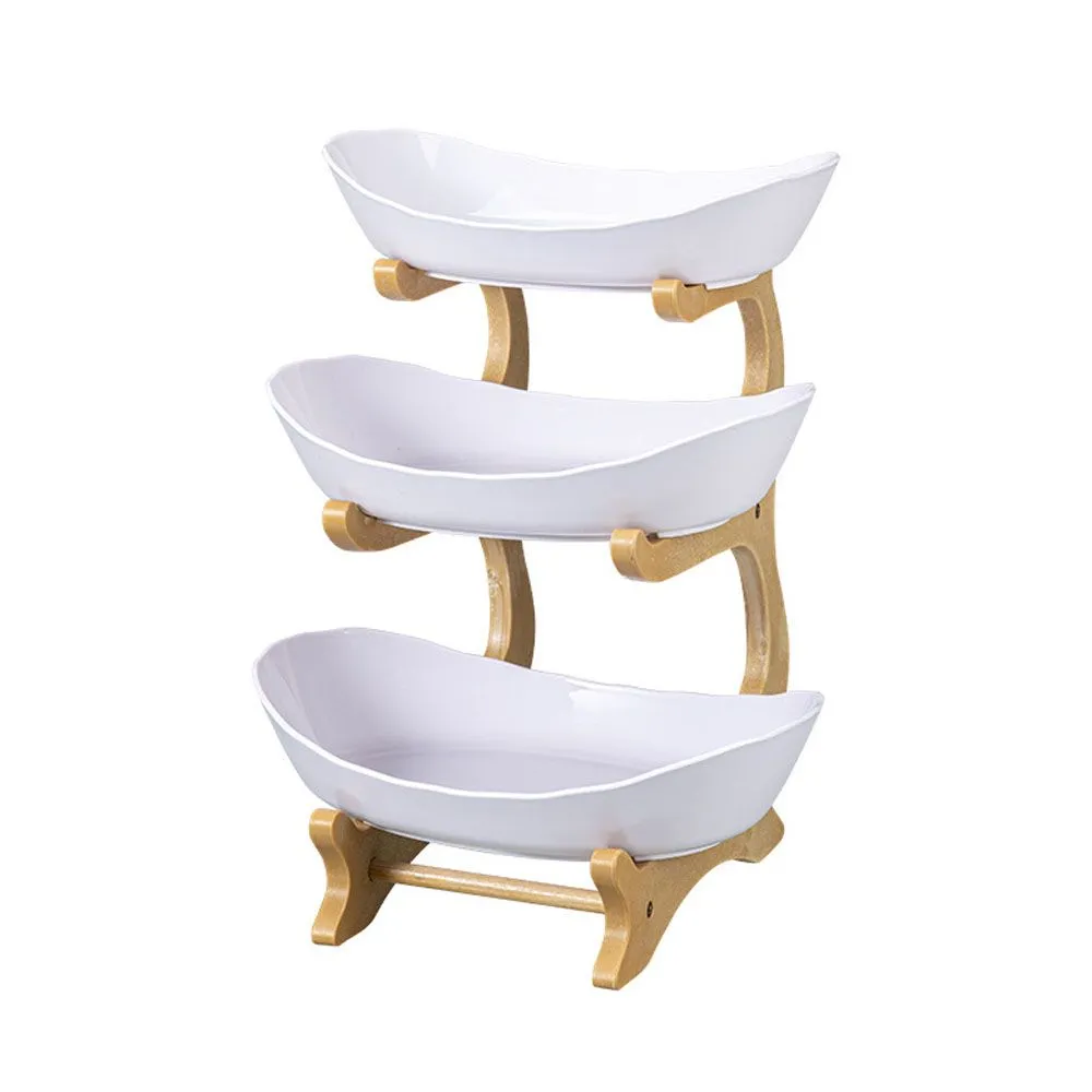 3 Tier Plastic Fruit Bowls with Stand