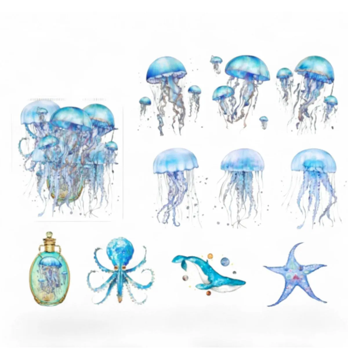 20 Pcs Journaling Craft Decorative Scrapbooking Sticker Ocean Realm