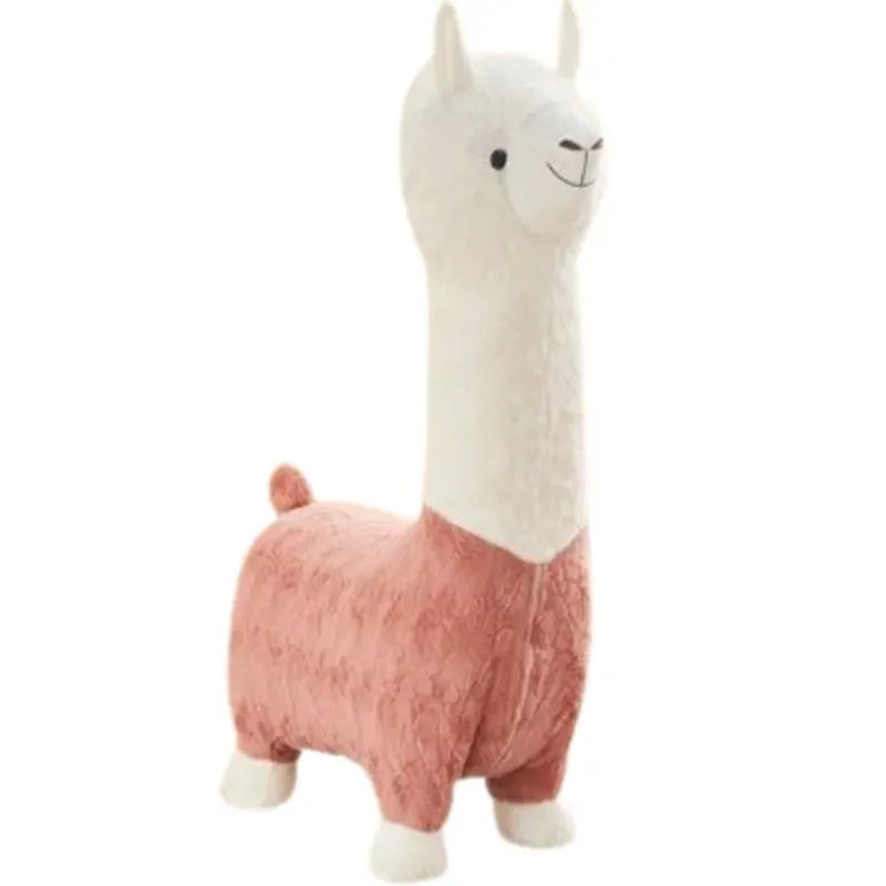 Plush Alpaca Animal Stool Chair - Pink