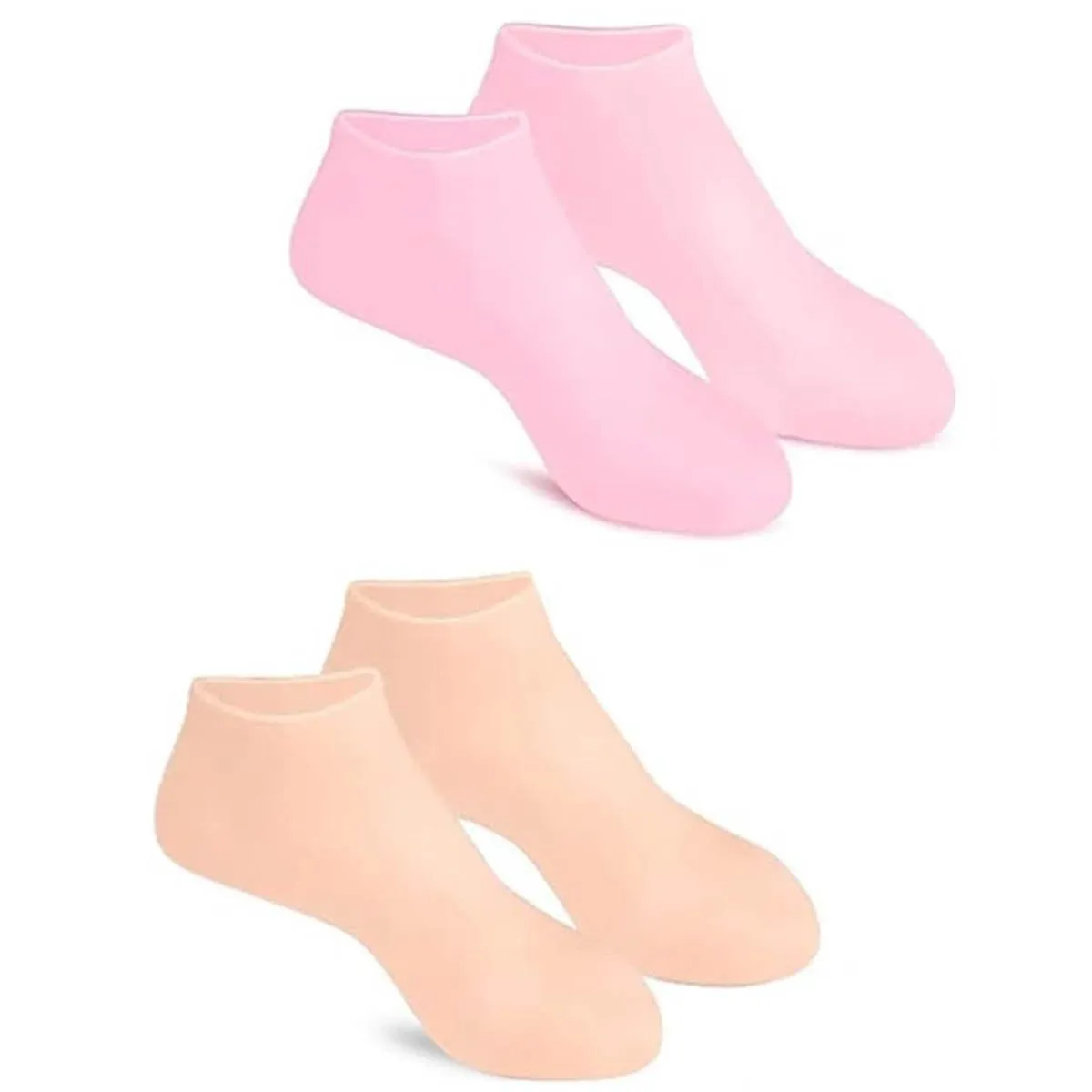 2 Pairs Silicone Socks for Dry Cracked Feet Silicone Moisturizing Socks