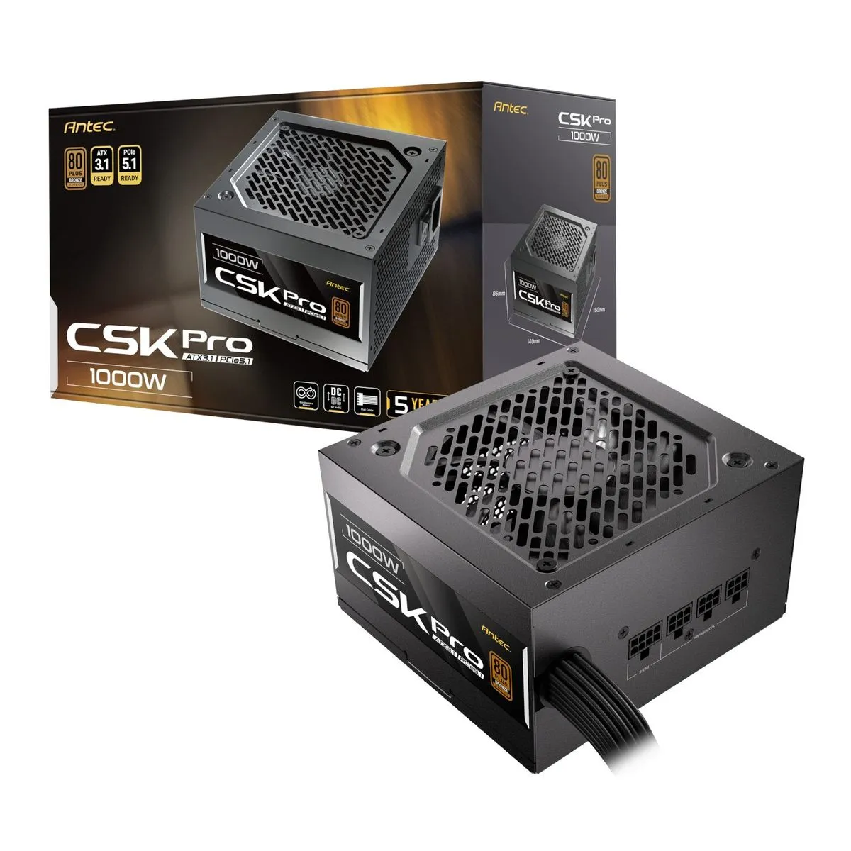 Antec CSK1000 PRO Semi-Modular 1000W 80 PLUS Bronze Power Supply