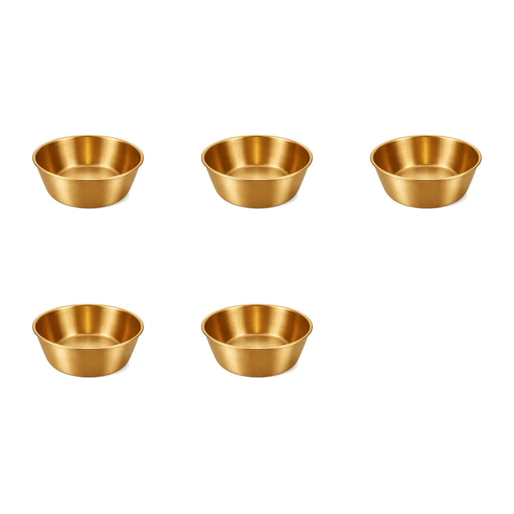 5 Pack - 900ml Stainless Steel Korean Style Bowls - Gold