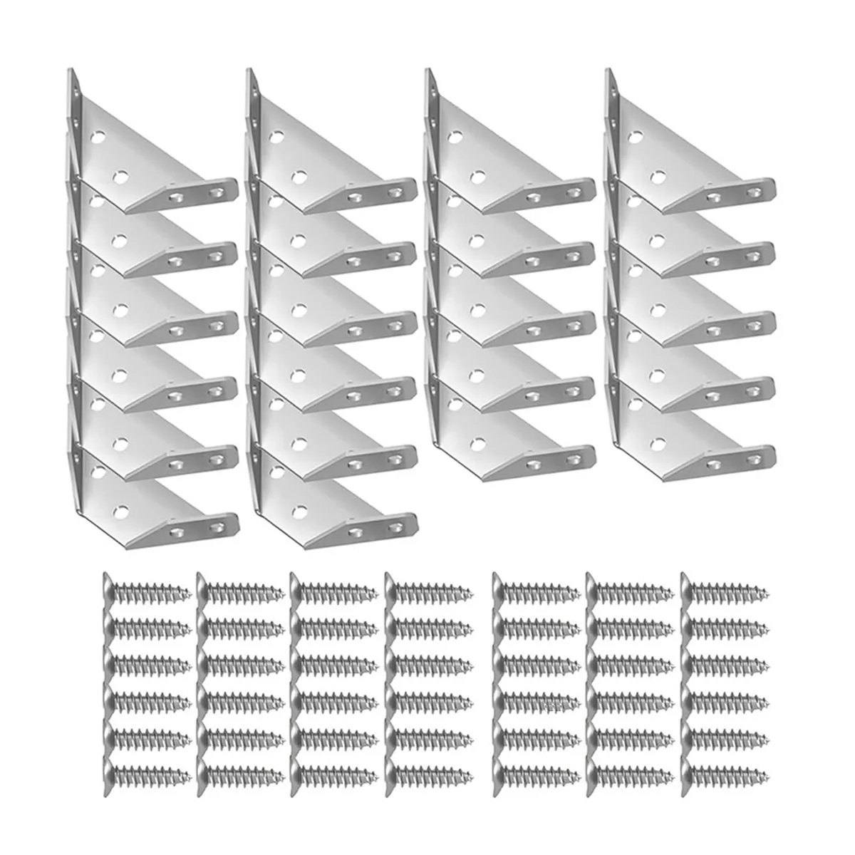 24-Piece Furniture Corner Connectors with Screws Corner Brackets for Wood