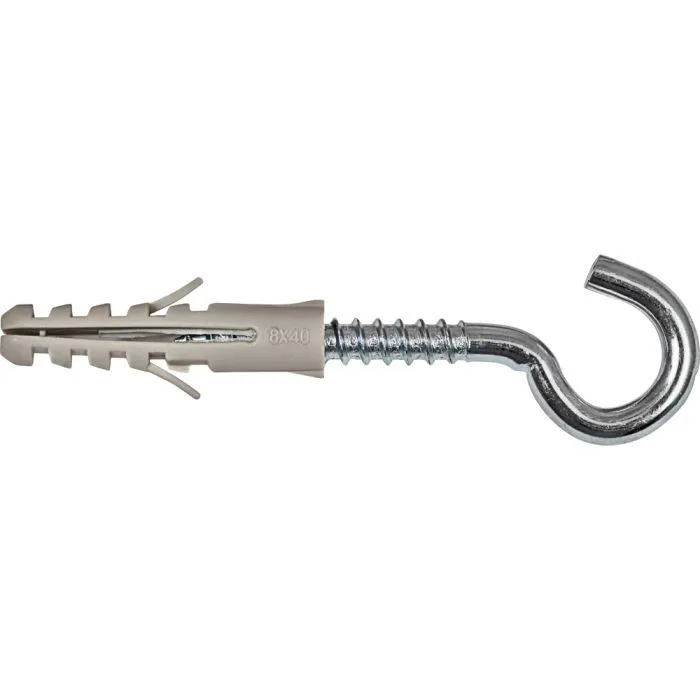 Hook Anchor Screws With Plugs M6 - 3 Pack TP-HS0060