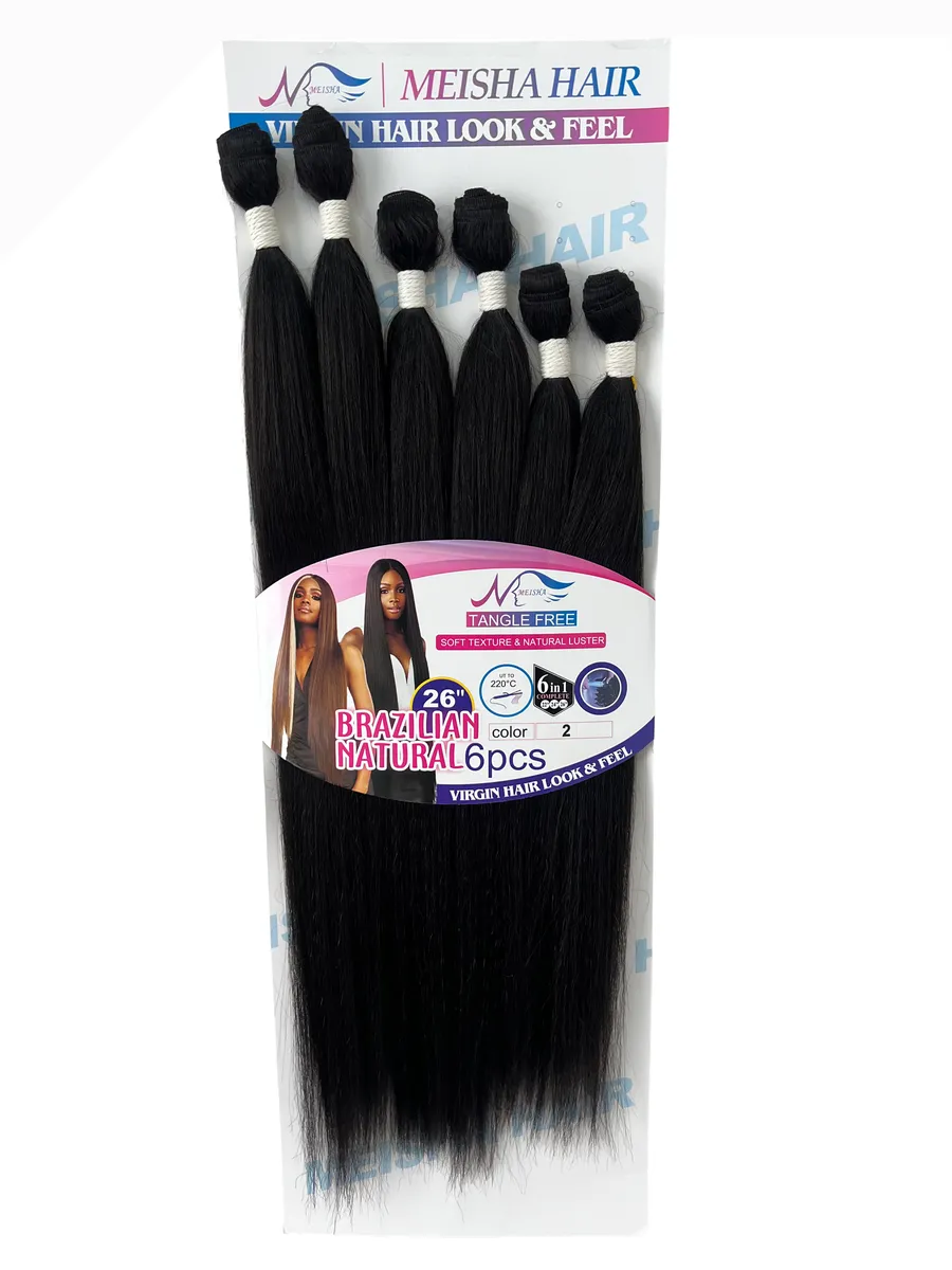 Meisha All In One Pack Bundles - Straight Human Touch Hair Blend -26 Inch - #1