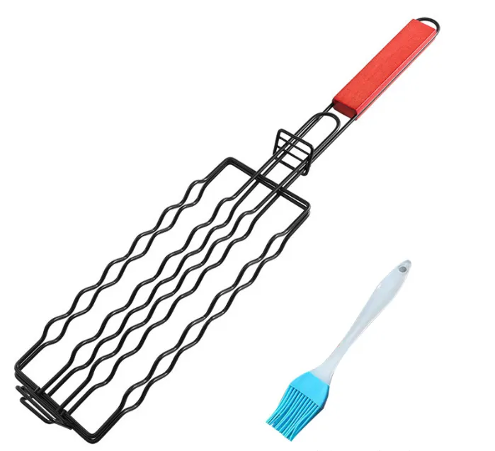 Sausage Roasting Basket, Made Of Iron, Can Hold 6 Sausages