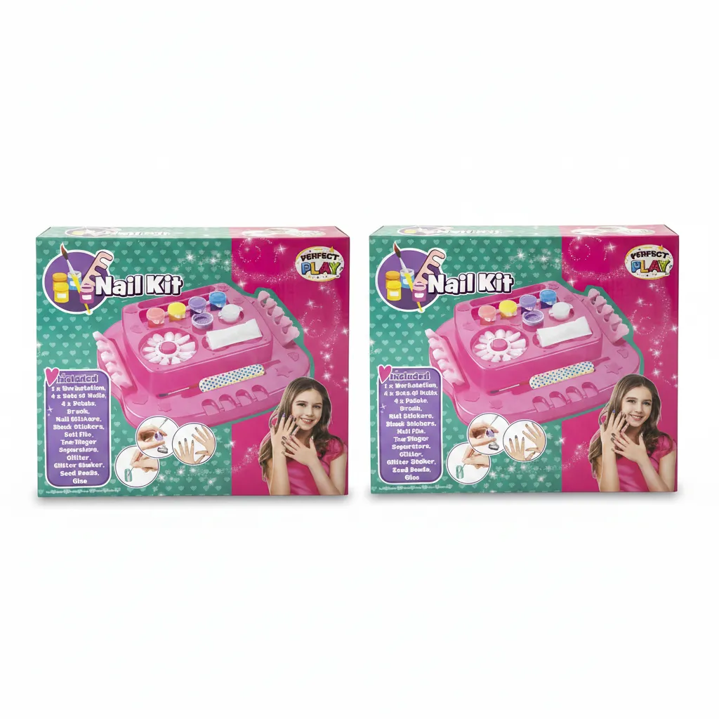 Creative Kids Nail Care Set with Polish, Fake Nails & Accessories - 2 Pack