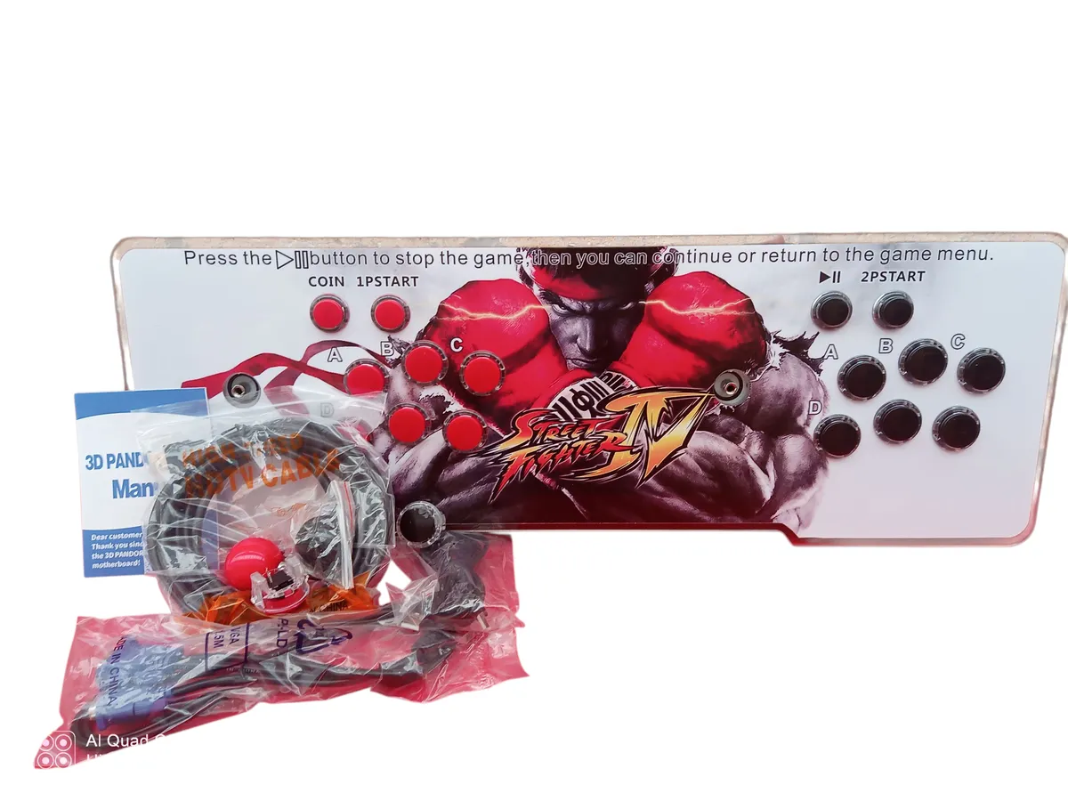 Pandora Box Arcade Game Console 3D Pandora Pro Manual - white\red