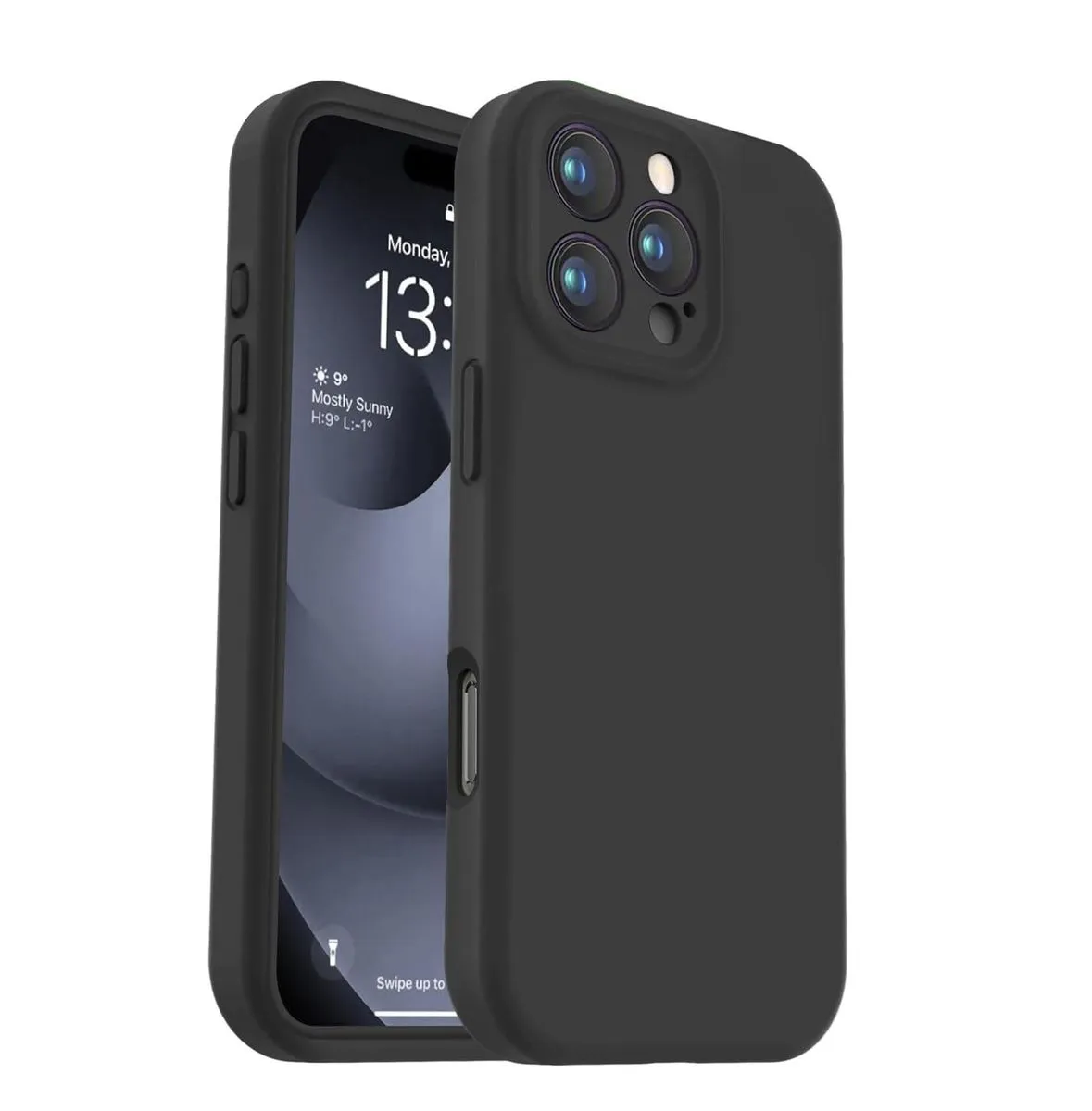 Silicone back cover Compatible for Iphone 14 Pro Max -Black