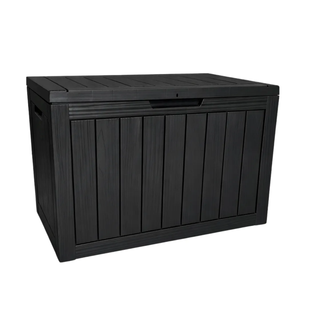Outdoor Resin Storage Box 170L -Waterproof& UV-Resistant Patio Strong, Safe - Black 