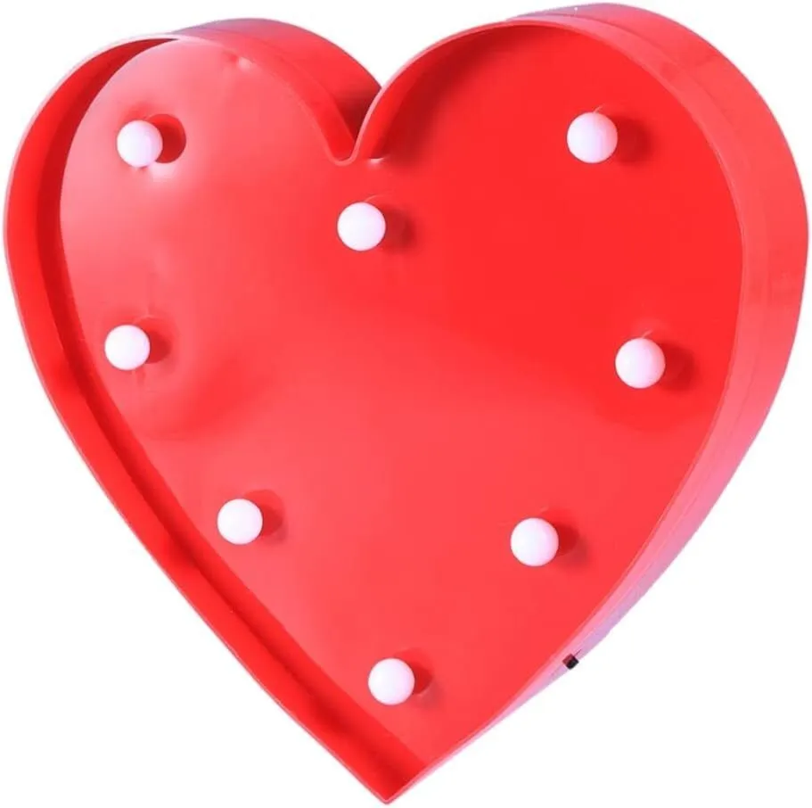 Led Love Heart Night Light Romantic Heart Lamp for Parties Decor White s