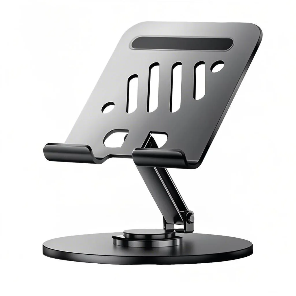 Tablet Stand Aluminium Rotational Adjustable Docking Station Holder Compatible iPad - Black