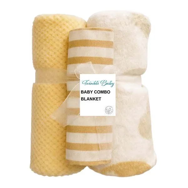 Gift Pack Twinkle Baby Blanket- 3 Blanket - Moon Cloud