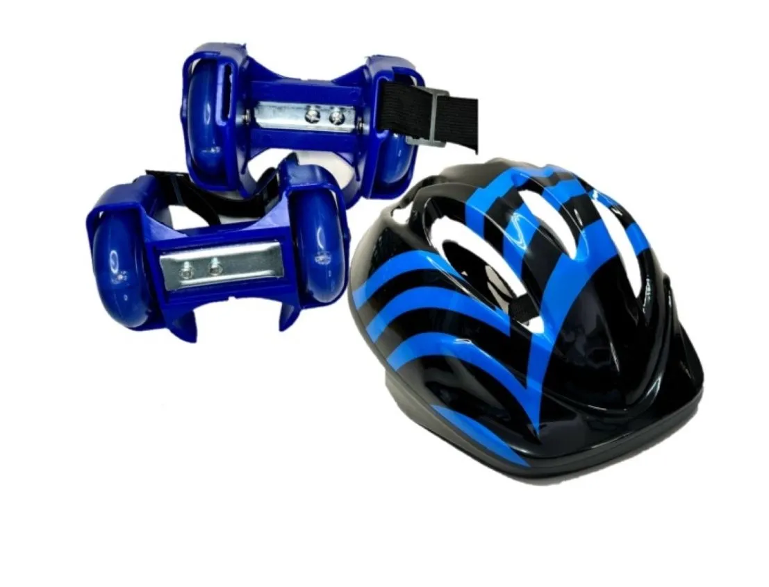 Clip on wheelies with Protective Helmet - Blue