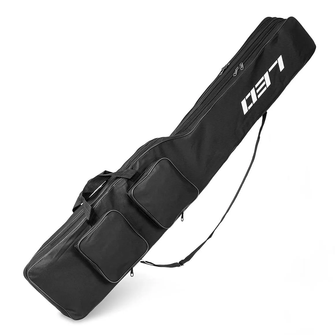 LEO Heavy-Duty Waterproof Fishing Rod Bag with Large Capacity Storage - Black