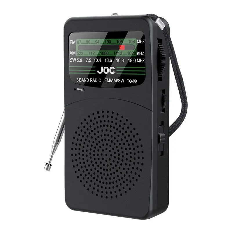 Portable AM/FM Radio, Battery Powered with Tuning Light & Back Clip
