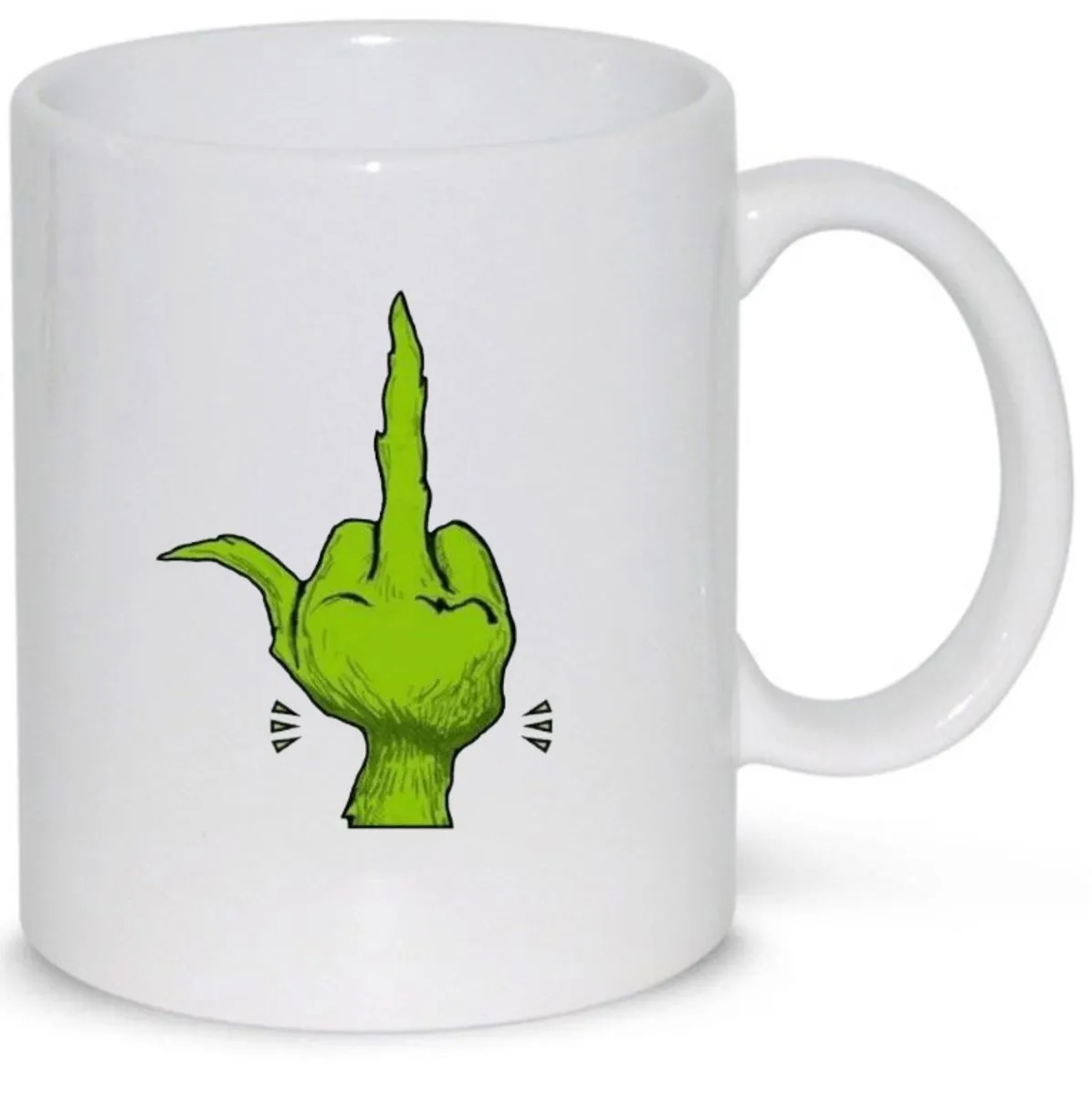 Grinch Middle Finger Christmas Birthday Gift Mug