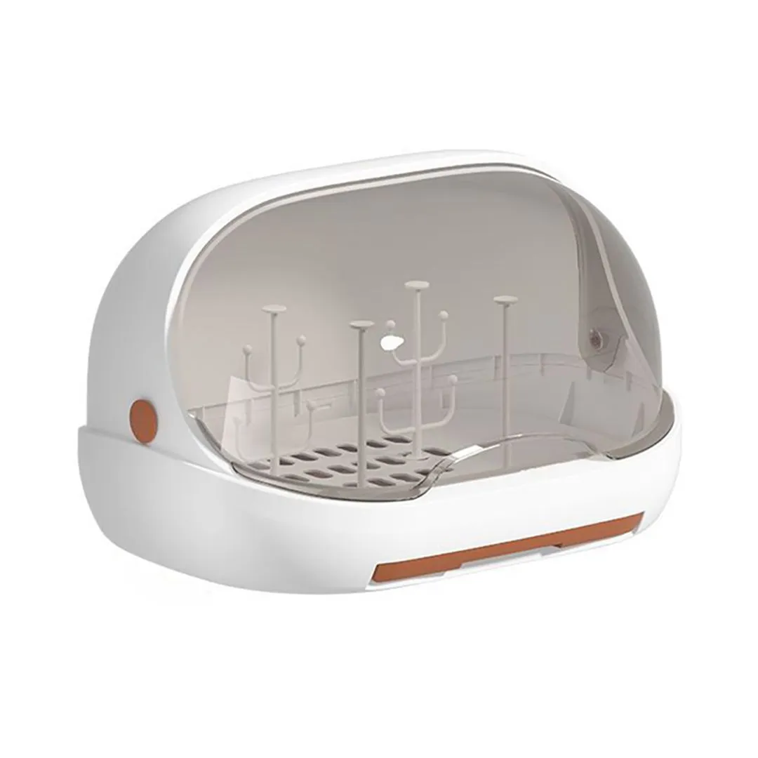 Baby Bottle Drying Rack Feeding Cutlery Storage Box Organizer with Cover