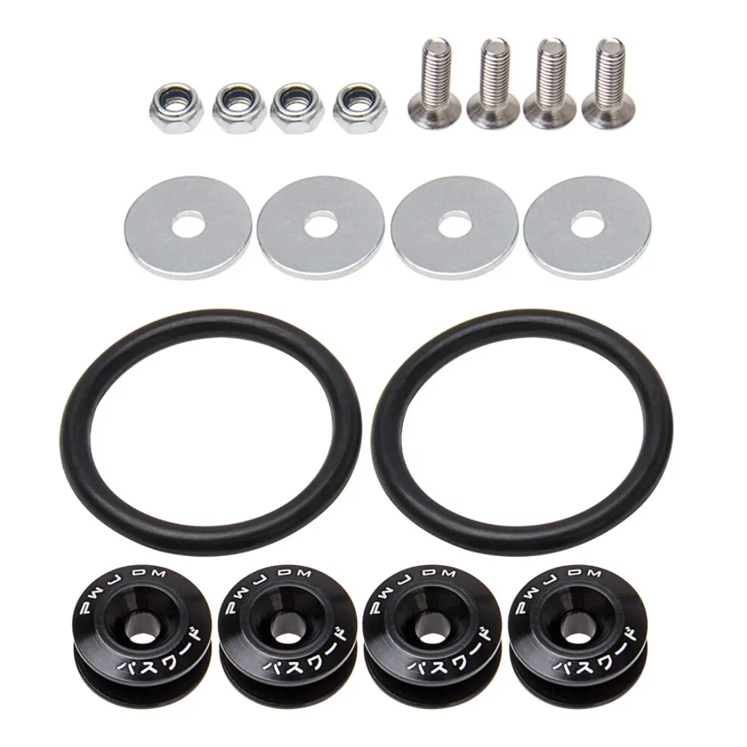 KR Quick release kit for Bumpers: Fixing Clips/ O-Rings/ Fasteners - Black