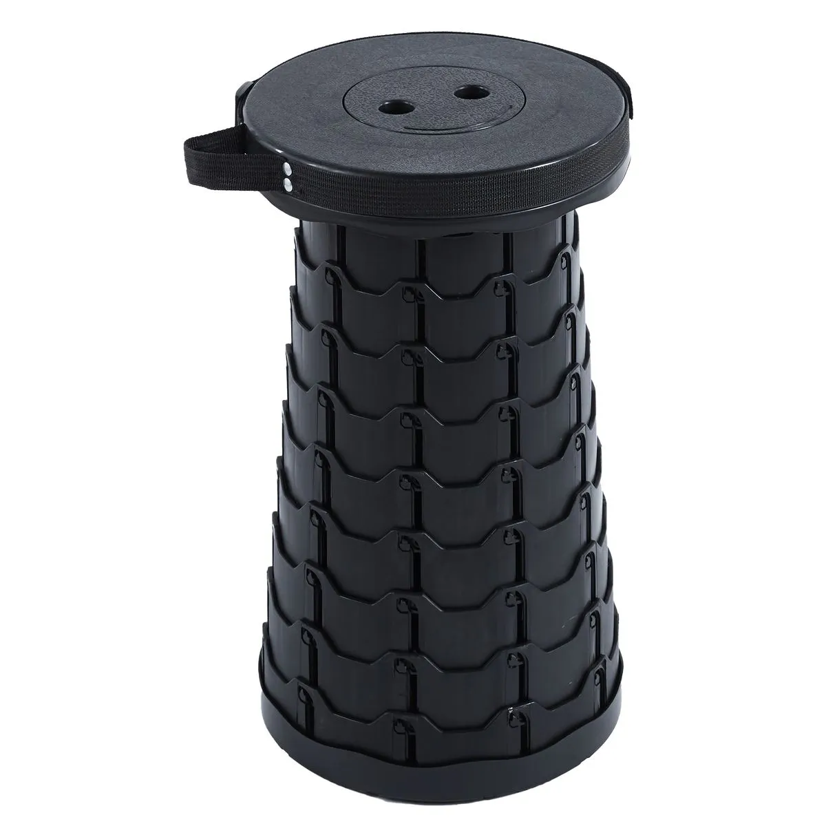 Folding Stool Portable Camping Chair Outdoor Seat - Black