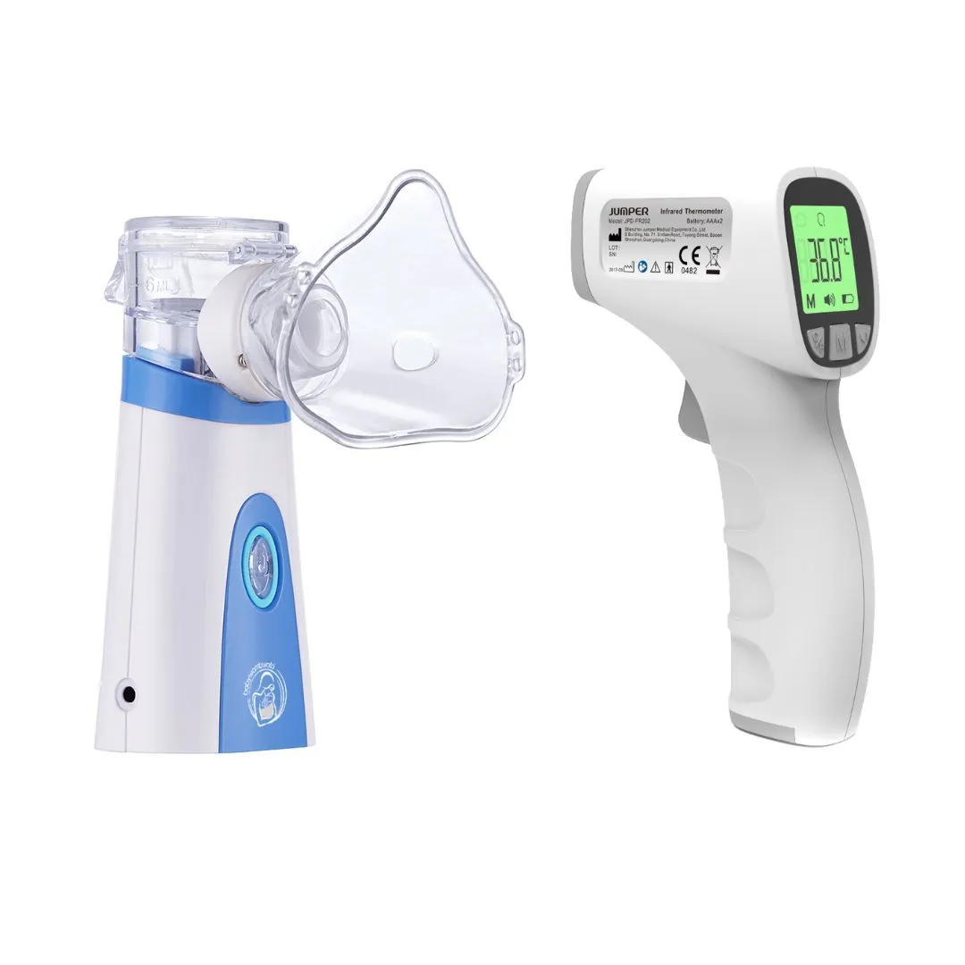 Baby Flu Essentials Combo (BWW Nebuliser and Infrared Thermometer)