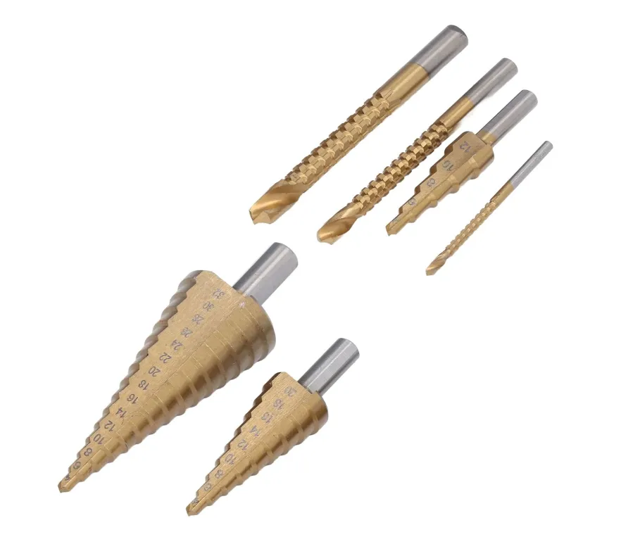 Portable And Efficient 6-Piece Set Of Round-Shank High-Speed Drill Bits.