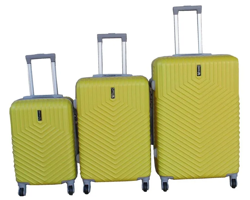 Travel Luggage Suitcase Bag Set-Stylish, And Convenient 3-Piece - Yellow