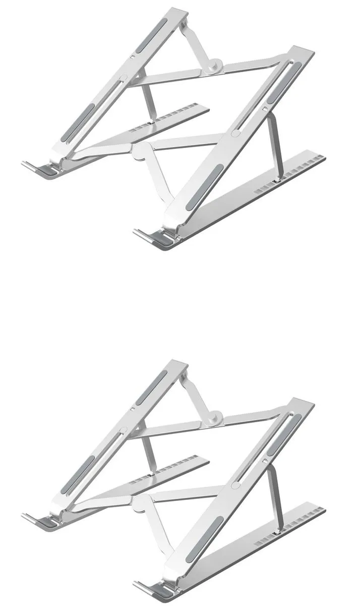 Pack of 2 Aluminum Laptop Stand Laptop Stand-Silver