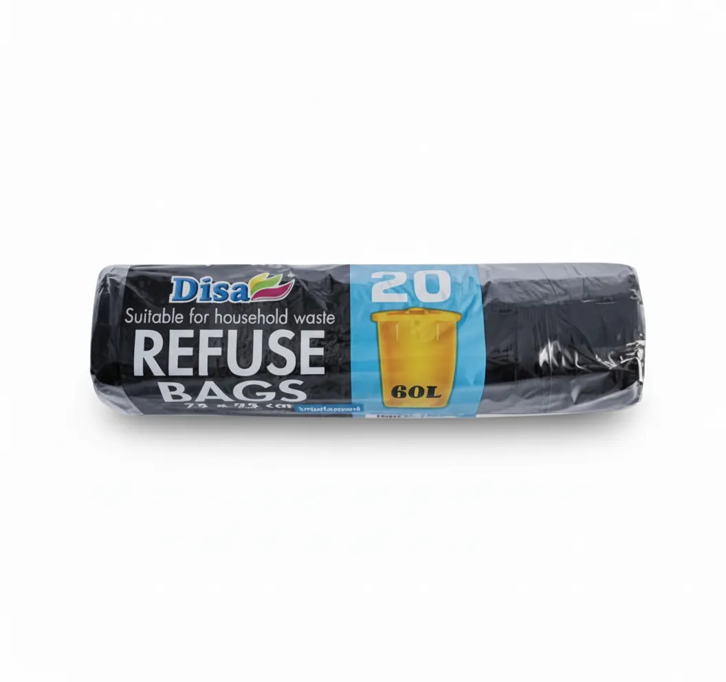 Disa Black Refuse Bags 20 Piece 750 x 950mm for Waste Disposal - 2 Pack