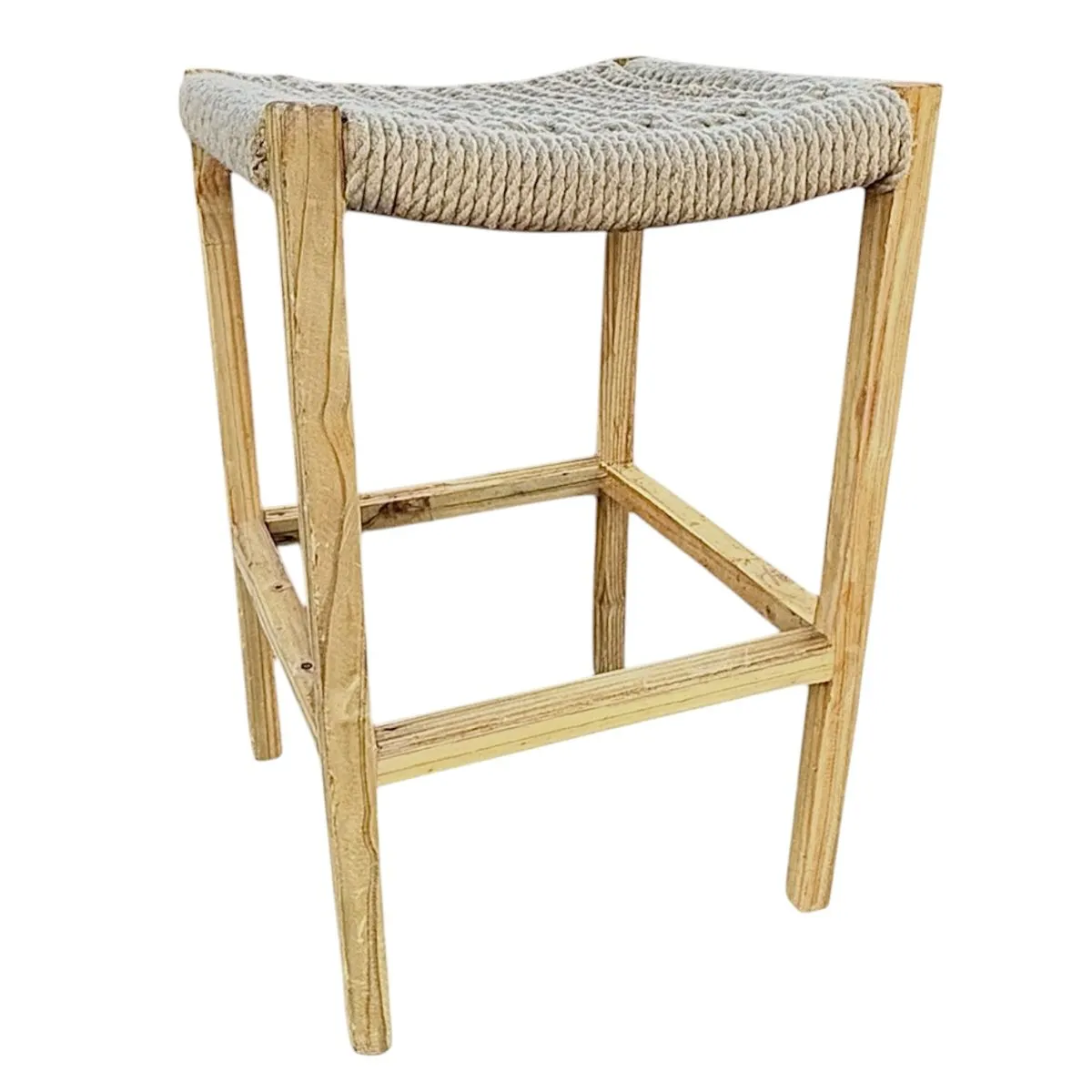 Natural Pine & Rope Kitchen Chair / Bar Stool