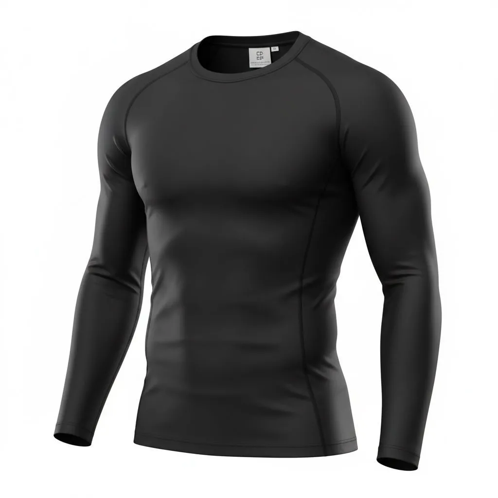 Men's Long Sleeve Performance Training Shirt - Multiple Colours Available - Black