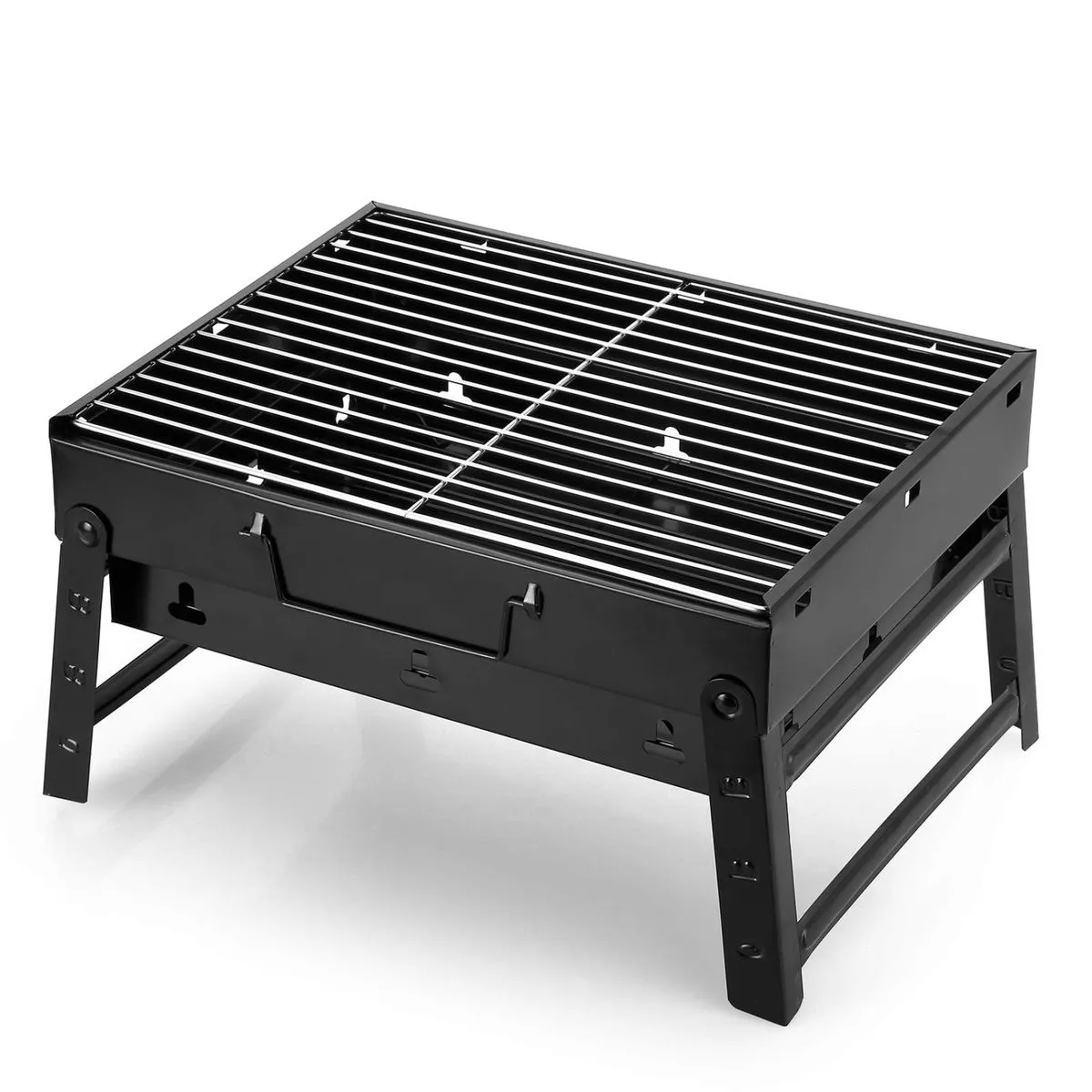 Compact Foldable Carbon Steel Charcoal Barbecue Grill Stainless Steel Mesh