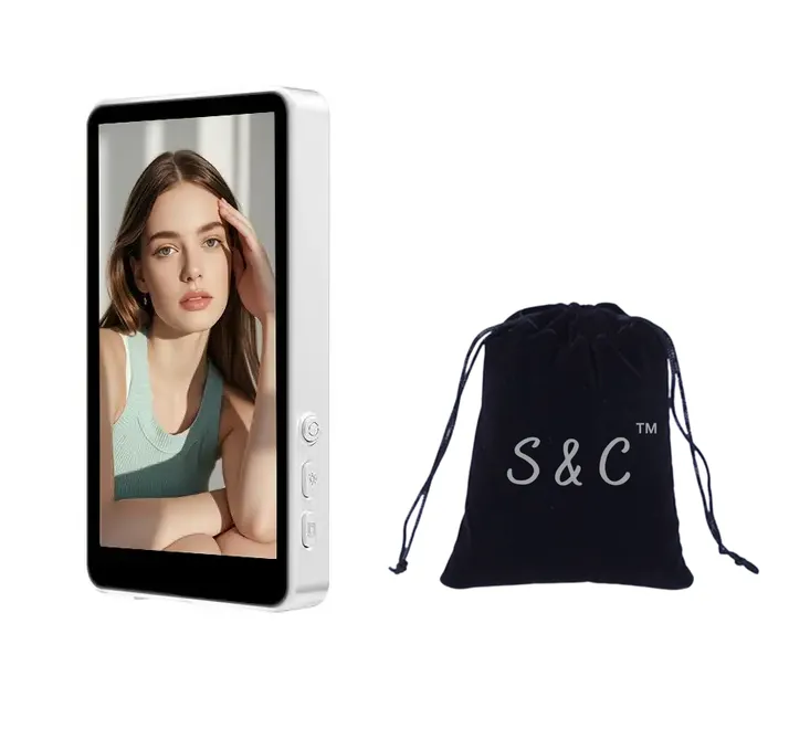 4-Inch 1080P HD Phone Mirroring Screen for Streaming & Selfies - White