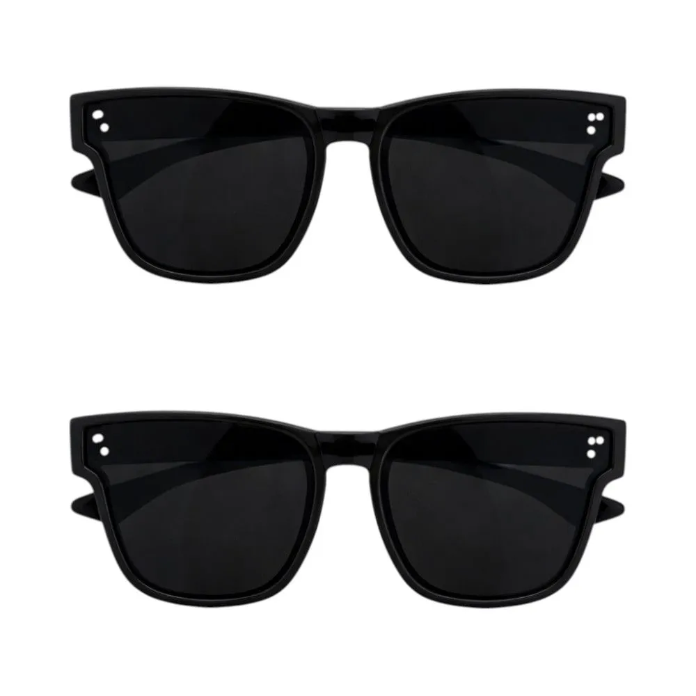 2 Pack - Women's Oversized Square Sunglasses - Black