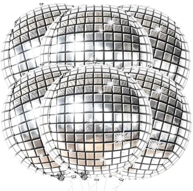 Disco Ball Inspired Foil Balloon Party Decoration - 6 Piece